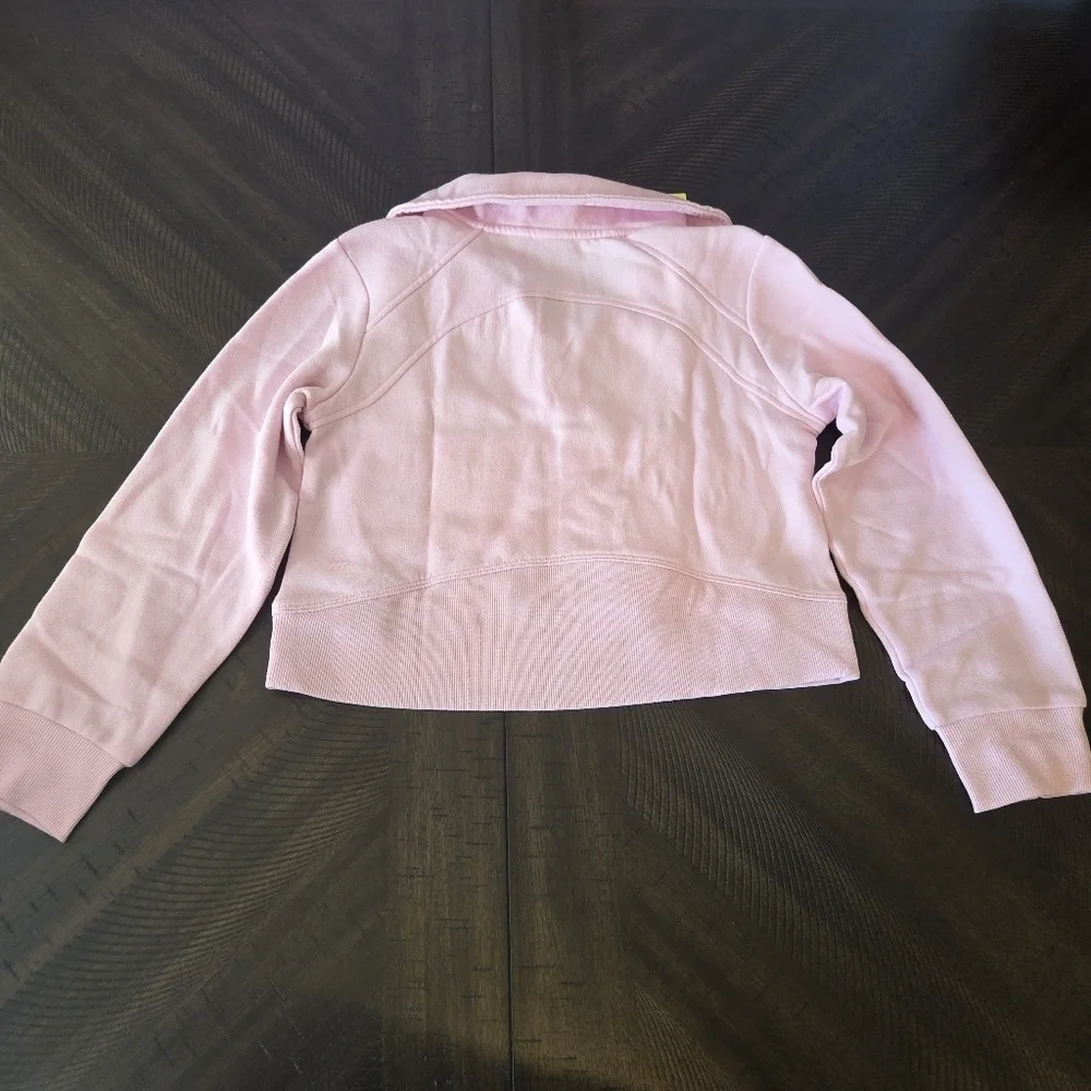 Girls' Medium (8) Pink 1/2 Zip Cotton Fleece Sweatshirt Pullover Thumb Hole New